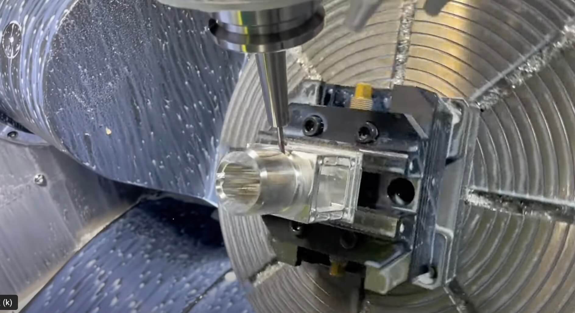 CNC Milling at 45 Degree Axis Square and Circular Part Interface